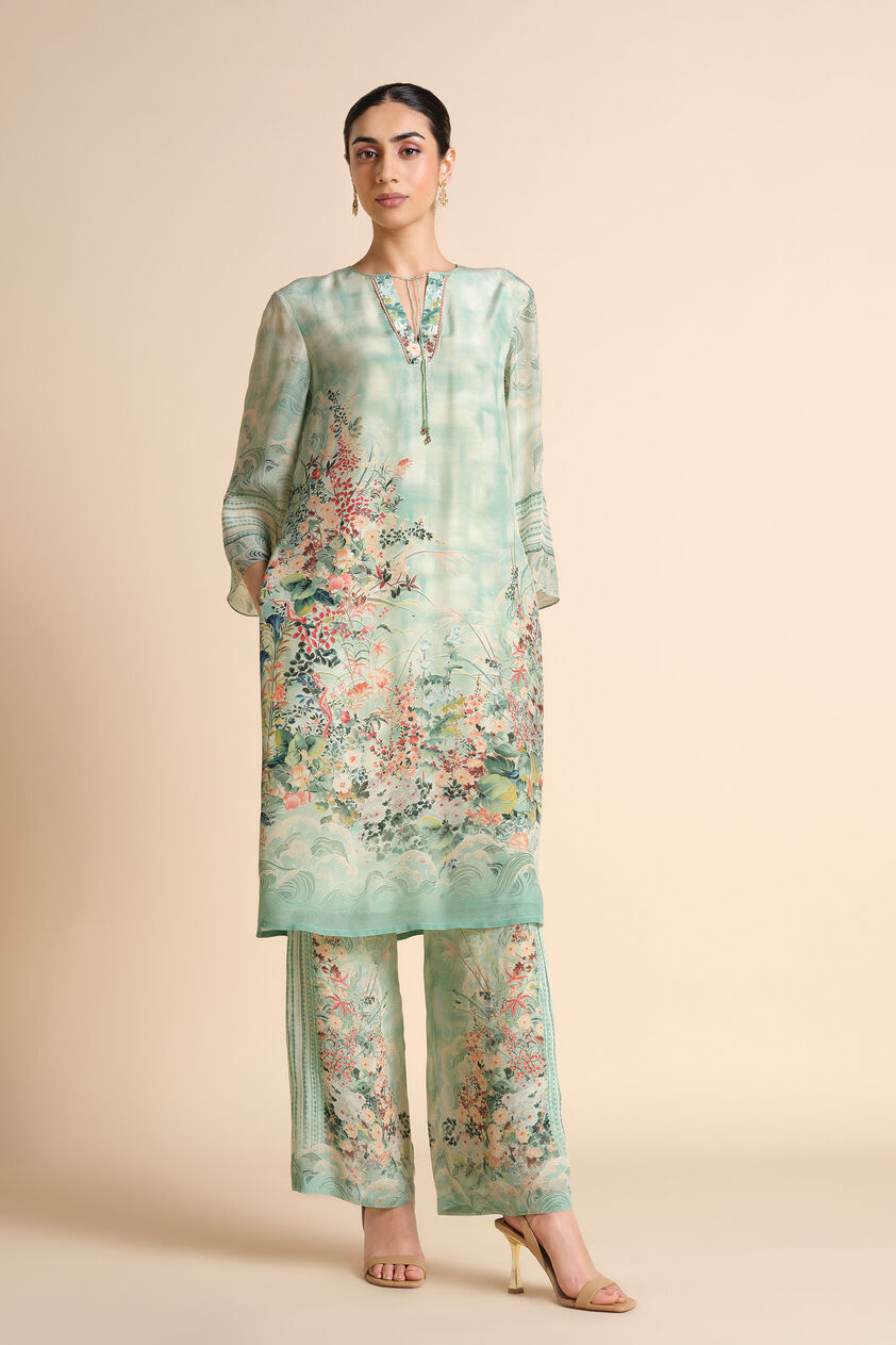 Arivai Kurta Co-ord - Sage, Sage, image 1